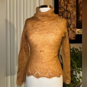 Mohair-like Halo Turtleneck Knit Top